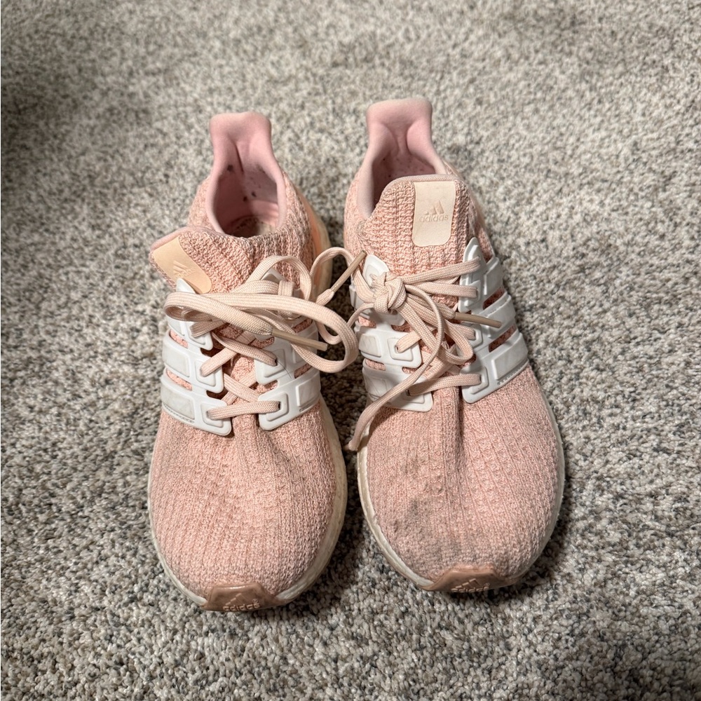 Adidas Pink and White Sneakers